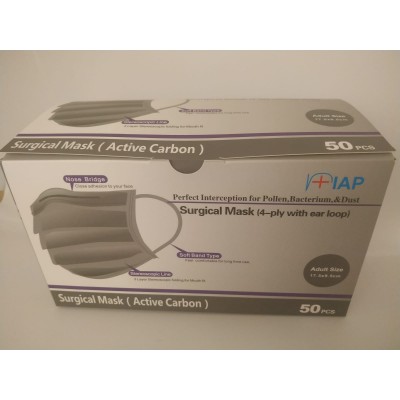 IAP 四層活性碳成人醫用外科口罩 - 灰黑獨立包裝 - 型號：FC016ig　